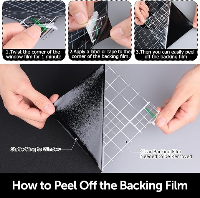 HIDBEA Blackout Window Film, 100% Light Blocking Room Darkening Window Privacy - Image 7