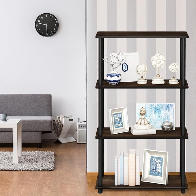 Furinno Turn-N-Tube 4-Tier Multipurpose Shelf Display Rack, Round Tubes - Image 2