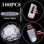OIIKI 100Pcs Plastic Keychain Clips, Acrylic Keychain Connector Snap Tabs | - Image 2