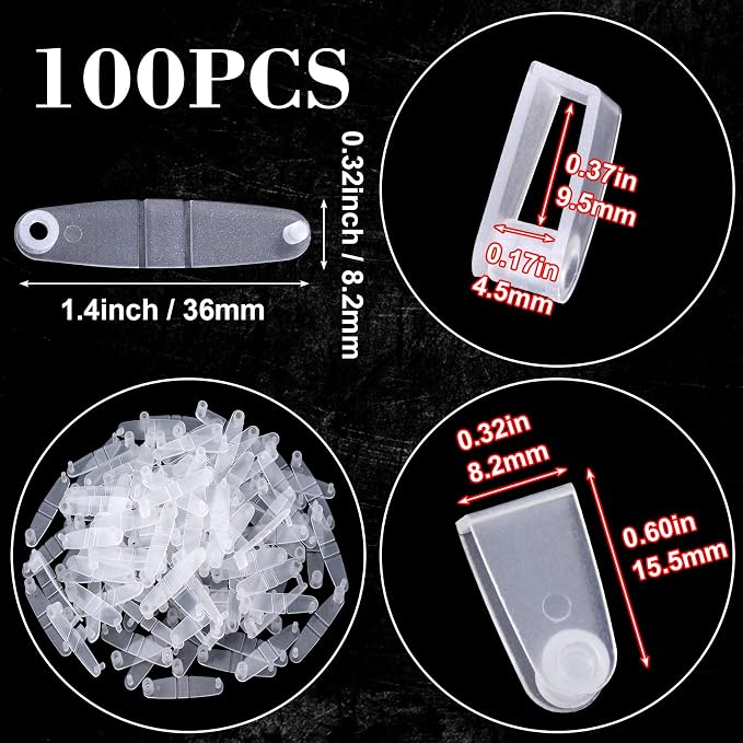 OIIKI 100Pcs Plastic Keychain Clips, Acrylic Keychain Connector Snap Tabs | - Image 2