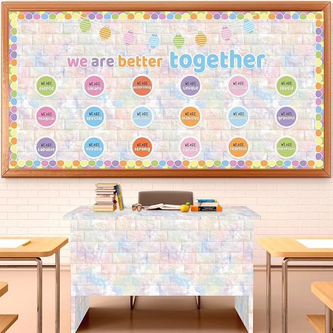 Graffiti Wall Bulletin Board Paper Roll Pastel Brick Gradient Stone Bulletin - Image 3