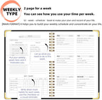 Undated Weekly Planner with Metal Corner Hardcover Notebook, A5 Size Journal - Image 4