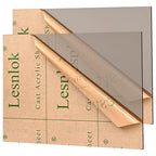 Lesnlok Gray Acrylic Sheets 1/8 inch Thick 3mm 2 Pack 12 x 16 Clear Plexiglass by Lesnlok