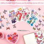228Pcs Pressed Dried Flowers - Image 4