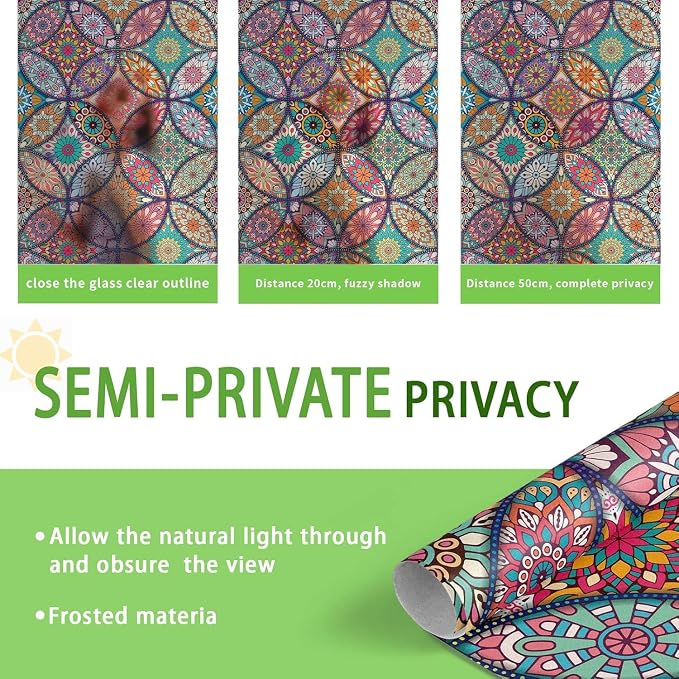 Stained Glass Window Film Privacy Decorative Tinting Film - Image 6