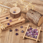 FASHEWELRY 50Pcs Natural Amethyst Cabochons Flat Back Gemstone Cabochons 12mm - Image 2