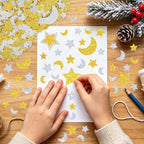 894Pcs Foam Stickers, Colorful Foam Shape Stickers Self Adhesive Star Moon - Image 5