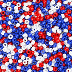 1000+ Pony Beads 9mm Patriotic Acrylic Red White Blue Beads by Sistenia