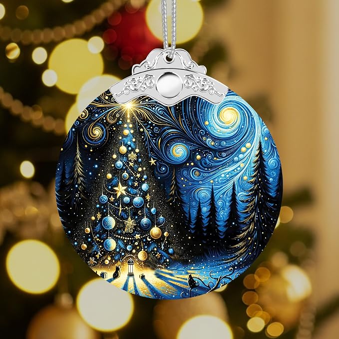 Christmas Ornaments 2025 Faux Stained Glass Effect, Christmas Tree Ornaments - Image 7