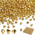 BONNY BOXX 1000pcs 6mm Acrylic Faceted Round Crystal Beads Gold Loose Spacer by BONNY+BOXX