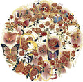 Transparent Flora Scrapbook Stickers Aesthetic Flowers Stickers | Gold Stamp by Unknown