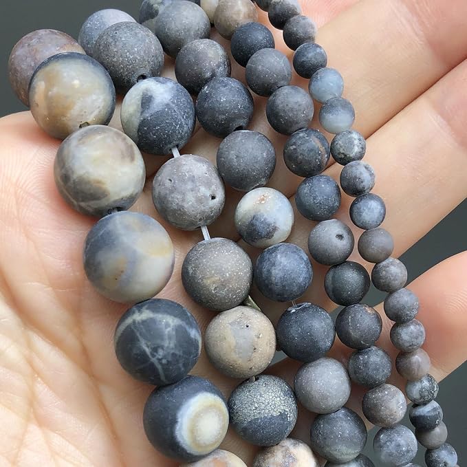 8mm Matte Crazy Lace Agate Bead, 15-Inch Matte Round Loose Stone Beads - Image 7