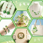 FOGWOWO 216 Pcs Acrylic Green Leaf Beads Transparent Forever Plant Bead - Image 7