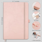 RETTACY Blank Journal Notebook, 192 Pages, A5 Medium Size | Leather Hardcover - Image 2