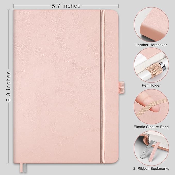 RETTACY Blank Journal Notebook, 192 Pages, A5 Medium Size | Leather Hardcover - Image 2