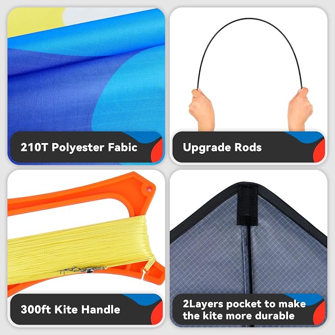 Kite, Large Delta Kites for Kids and Adults, Durable Multifunctional Beach Kite - Image 4