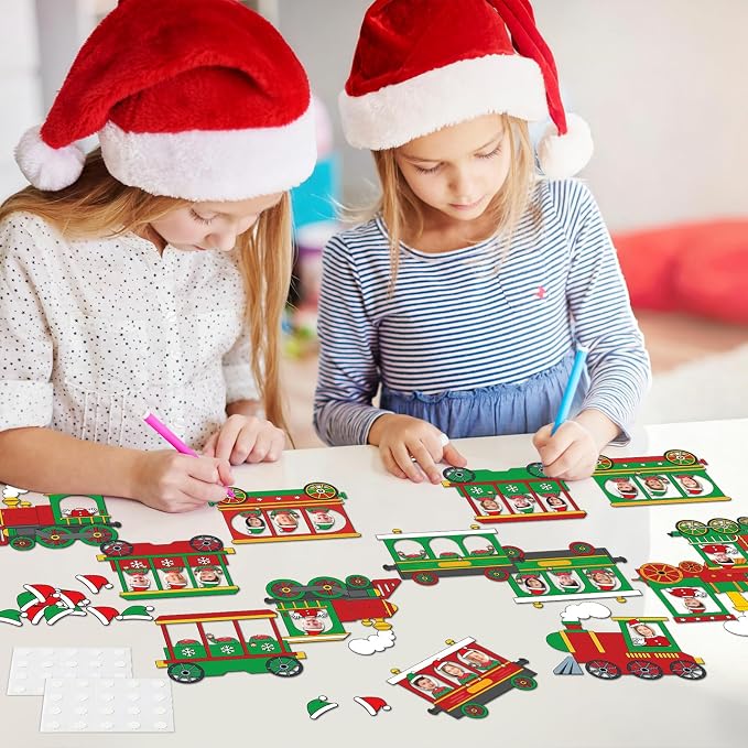 60pcs Christmas Theme Cutouts Xmas Trains Bulletin Board Decoration Set - Image 5
