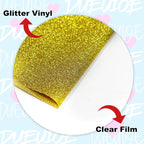 DUEUIOE Gold Glitter HTV Heat Transfer Vinyl Roll - Image 2