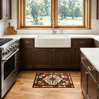 Vintage Tile Faux Cashmere Non-Slip Rug 15.7x23.6 Inches, Washable Low Pile - Image 4