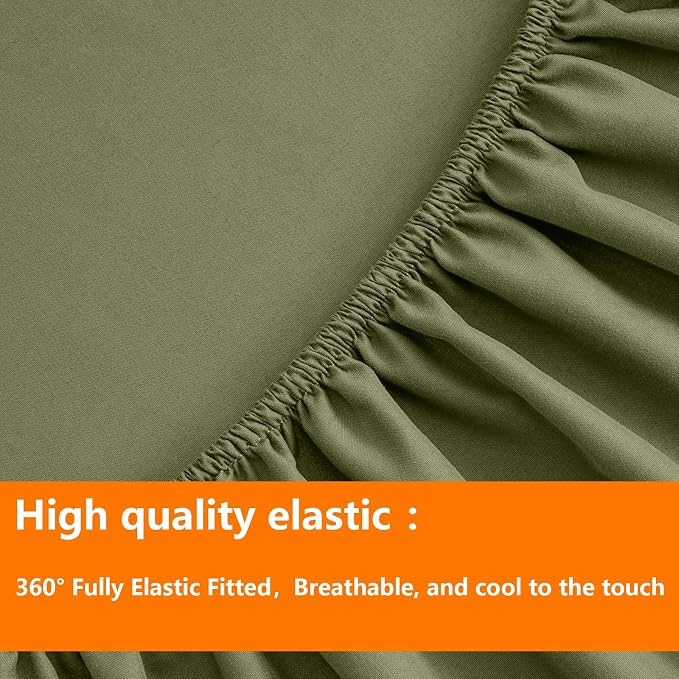 TAIMIT Olive Green King Comforter Set - Image 6