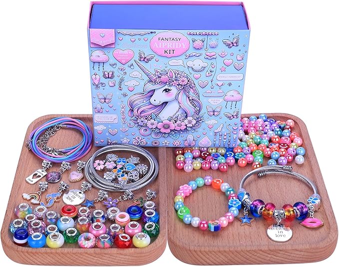 AIPRIDY 208 Pieces Charm Bracelet Making Kit, Unicorn Mermaid Crafts Gifts Set - Image 2