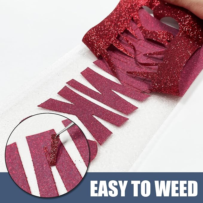Red Glitter Heat Transfer Vinyl 12" x 8 ft HTV - Image 5