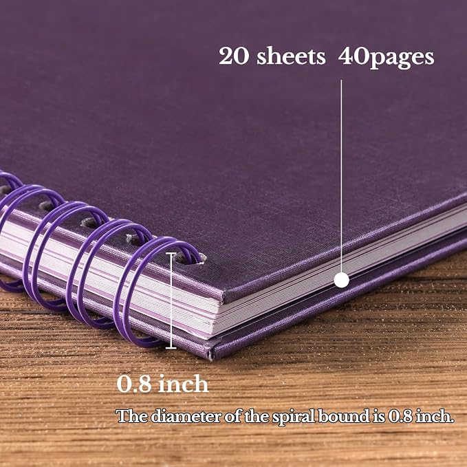 potricher 7 x 7 Inch DIY Scrapbook Album 40 Pages Hardcover Kraft Paper Scrap - Image 4