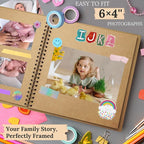 Scrapbook 8x8 Inch DIY Scrapbook Album Hardcover Kraft Paper 40 pages/20 sheets - Image 5