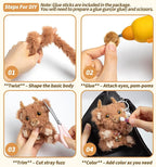 pindda Fluffy Pipe Cleaner Craft Kits, Includes Brown Cow and Fox Crafts - Image 4