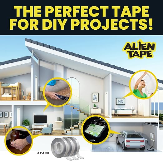 ALIEN TAPE Nano Double Sided Tape, 21-ft Multipurpose Removable Adhesive - Image 7