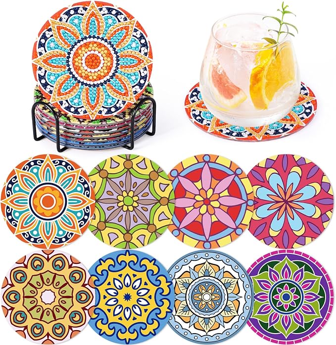 Mandala Diamond Art Painting Coasters Kit by GOHDODD