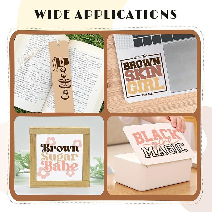 Tintnut Skin Tone Permanent Vinyl 8 Pcs 12x10in Dark Brown Adhesive Vinyl | - Image 6