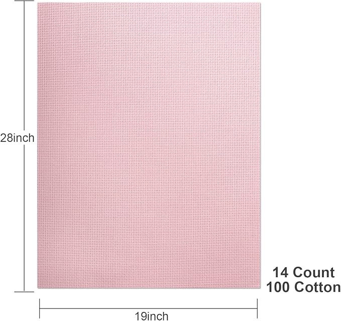 Aida Cloth 14 Count Cross Stitch Fabric, 19×28inch | Cotton Embroidery Cloth - Image 2