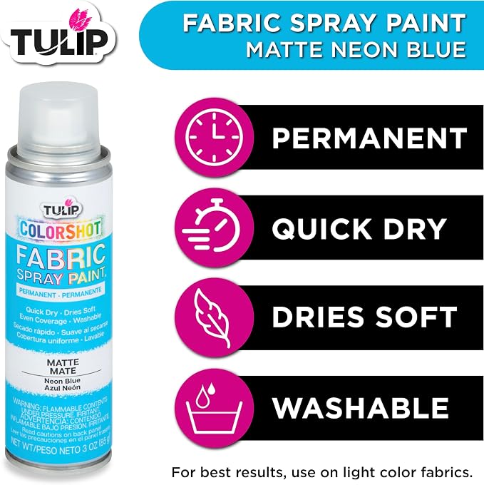 Tulip ColorShot Instant Fabric Spray Paint, Permanent Color Spray-On Fabric - Image 4