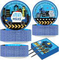 Qyeahkj 50 Guests Police Plates and Napkins Party Supplies Police Car Party by Qyeahkj