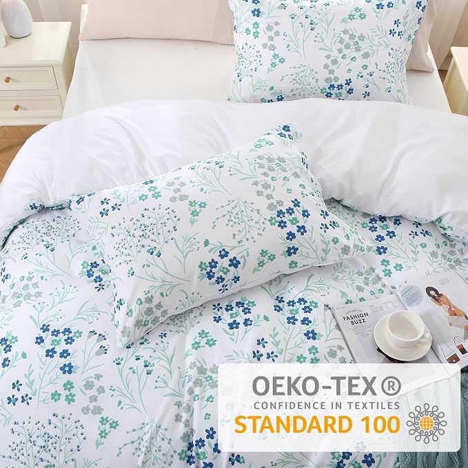 MUXHOMO Duvet Cover Queen Size, Reversible Floral Vintage Duvet Cover Set - Image 2
