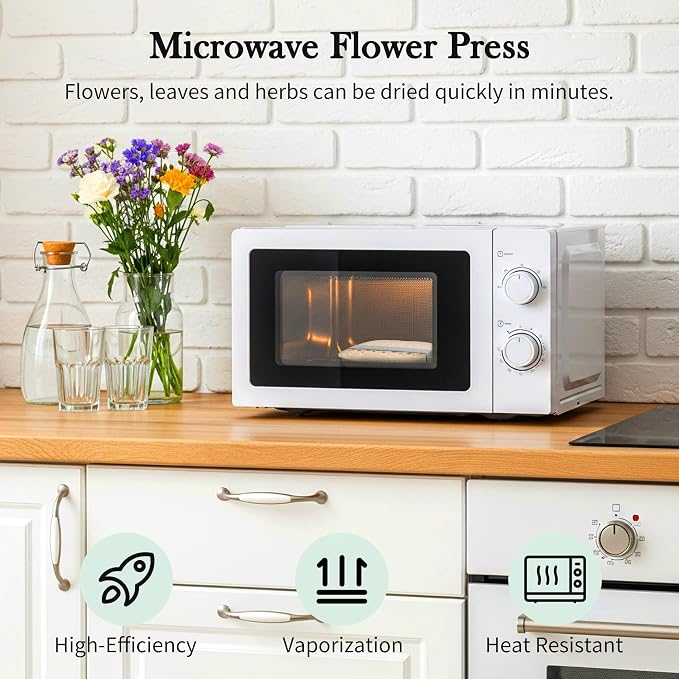 Aboofx Microwave Flower Press Kit, 6.3" Quick Drying Pressed Flower Art Kit - Image 2