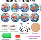 Sea Turtle Diamond Art Painting Coasters Kit - Image 2
