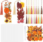 20 Sets Dried Flower Bookmark Making Kit Transparent Bookmark DIY Projects by Afniimyapt