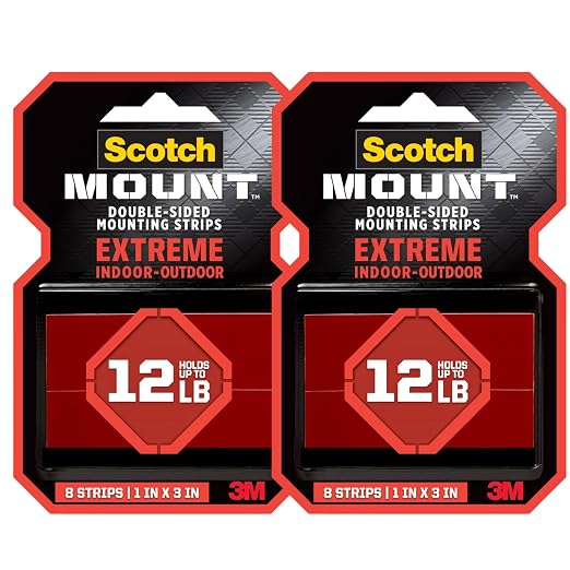 Scotch-Mount Extreme Mounting Strips, Double-Sided Heavy Duty Tape, 16 Strips by Unknown