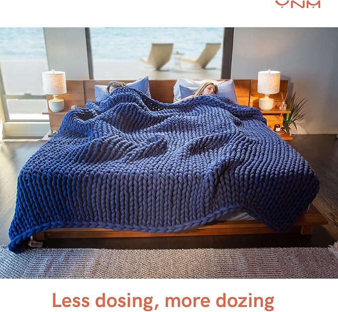 YnM Velvet Knitted Weighted Blanket, Hand Made Chunky Knit Weighted Throw - Image 7
