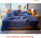 YnM Velvet Weighted Blanket, Handmade Chunky Knitted Design, Soft and Cozy - Image 7