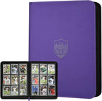 360 Cards Ringless 9-Pocket Side Loading Trading Card Binder, PU Zipper Fixed by GERMUN