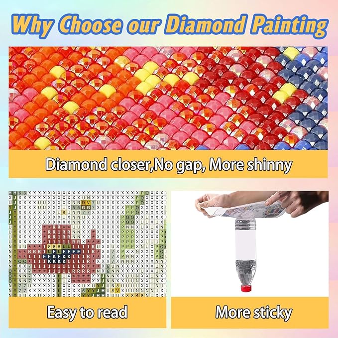 3 Pack Diamond Art Kits for Adults, 5D Castle Diamond Painting Kits for - Image 6