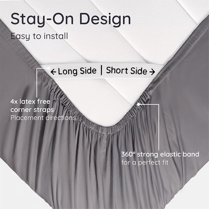 Bambaw 100% Viscose Derived from Bamboo Fitted Sheet Twin Size, 15’’ Deep Pocket - Image 5