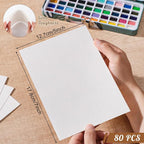 80 Sheets Watercolor Paper Bulk, 110 lb/230 GSM Cold Press Paper White Water - Image 2