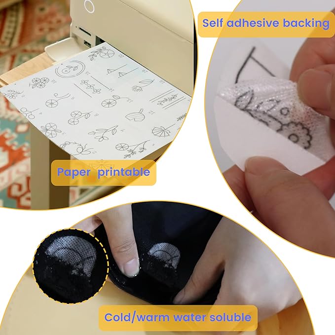 New brothread 6PCS 8.5"x11" Sticky Water Soluble Embroidery Stabilizer - Image 3