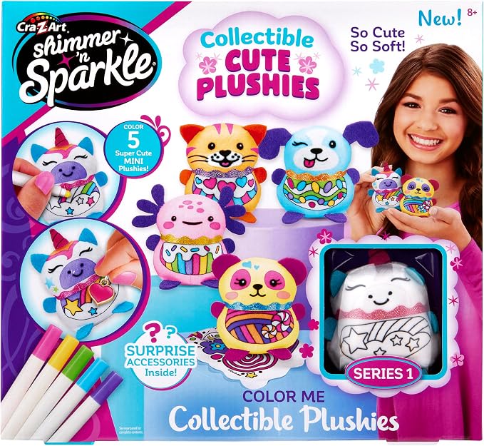 Cra-Z-Art Shimmer 'n Sparkle Color Me Collectible Mini Plushies | 5 Mini by Cra-Z-Art