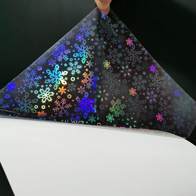 Bleidruck 25 Sheets Snowflake Holographic Clear Sticker Laminate Paper | A4 - Image 2