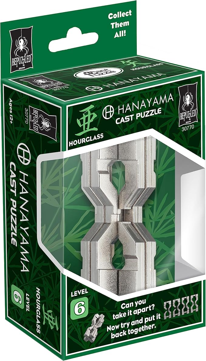 BePuzzled | Hourglass Hanayama Metal Brainteaser Puzzle Mensa Rated Level 6 - Image 8